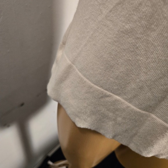 Thalia Sodi Cream Knit V Neck Short Sleeve Cropped Sweater Top Women X Large - Picture 3 of 7